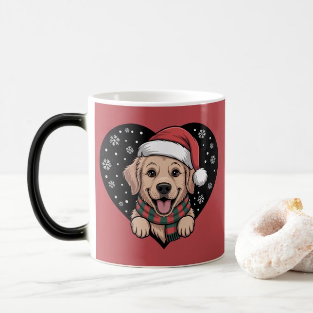 Mug Magic Christmas Golden Retriever - Santa Dog (Avec donut)