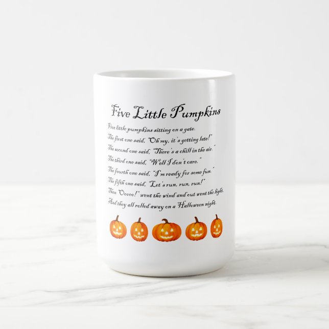 Mug Magic Cinq petits poèmes d'Halloween Citrouille (Centre)