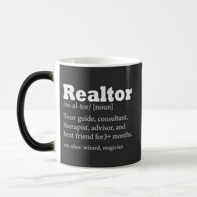 Mug Magic Citation amusante de l'agent immobilier Realtor (Gauche)