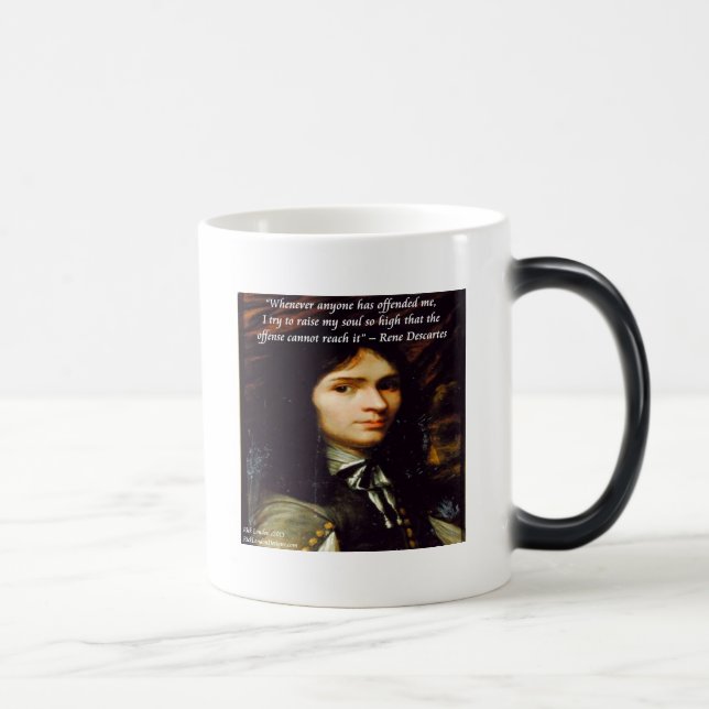 Mug Magic Citation célèbre de Descartes "Élever mon âme" (Droite)