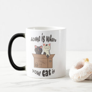 Mug Magic Citation drôle Accueil est où est votre chat