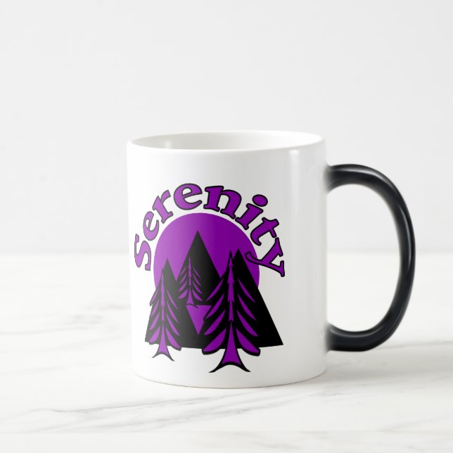 Mug Magic Citation Serenity Moderne Black Purple Lune Arbres (Droite)