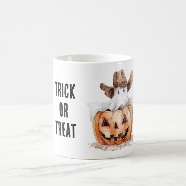 Mug Magic Citrouille fantôme de cow-boy occidental Halloween (Centre)