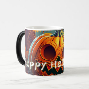 Mug Magic Citrouille orange effrayant avec visage, Halloween