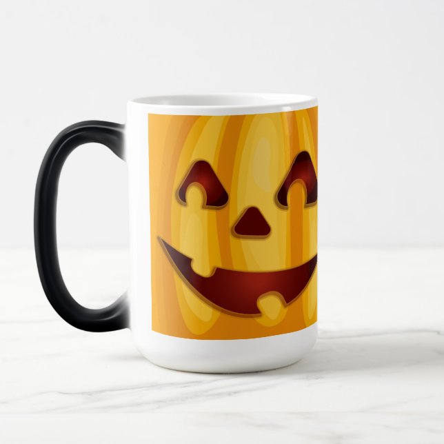 Mug Magic Citrouille sculpté souriant design Halloween (Gauche)