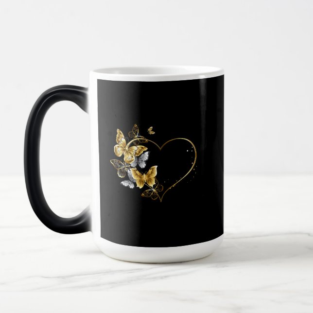 Mug Magic Coeur aux papillons d'or (Gauche)