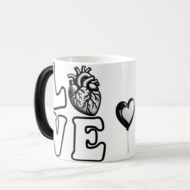 Mug Magic Cœur humain anatomique LOVE  (Devant gauche)