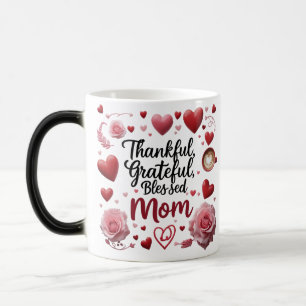 Mug Magic Coeur rouge et Roses - Merci Grateful Blessé Maman