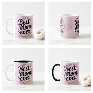 Mug Magic Cœurs Dorés Script Tendance Meilleure Maman Jamais