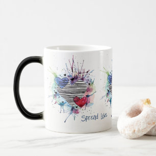 Mug Magic Coeurs Et Lavages Dans L'Aquarelle
