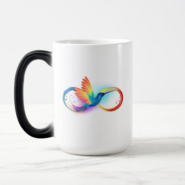 Mug Magic Colibri arc-en-ciel avec symbole d'infini (Gauche)