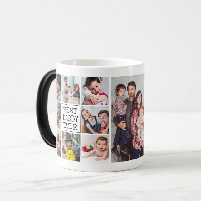 Mug Magic Collage photo moderne| Meilleur papa (Devant gauche)