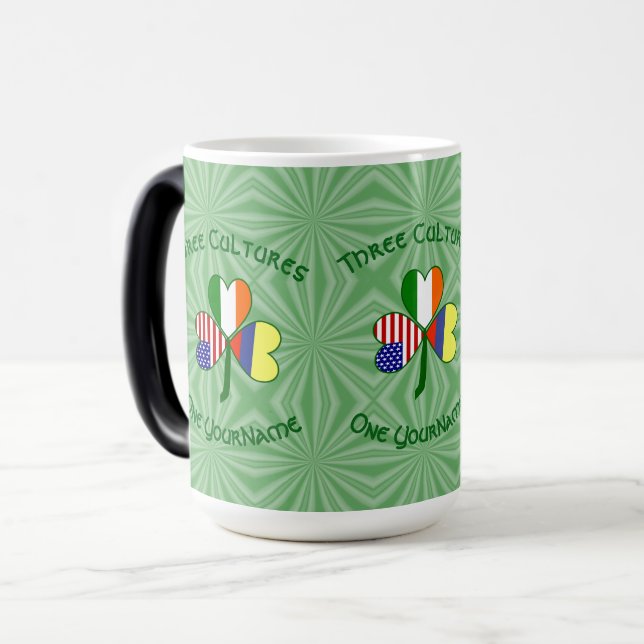Mug Magic Colombie Irlande États-Unis Trèfle Drapeau Personn (Devant gauche)