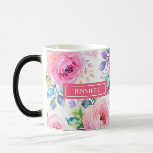 Mug Magic Conception de nom personnalisé florale bohème leve