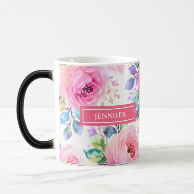 Mug Magic Conception de nom personnalisé florale bohème leve (Gauche)