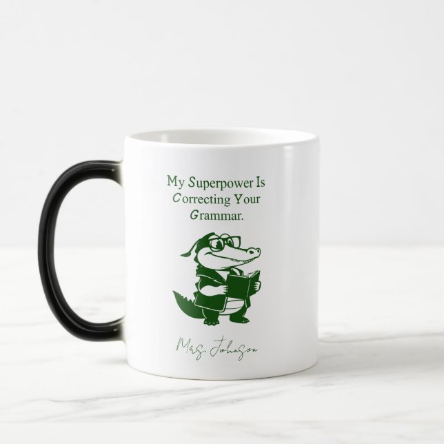 Mug Magic Conception de professeur d'anglais drôle de superp (Gauche)