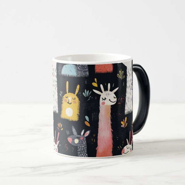 Mug Magic Conception ludique Motif Llama sans faille pour un (Devant droit)