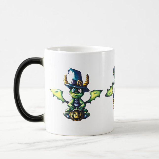 Mug Magic Conception magique du dragon d'Halloween (Gauche)