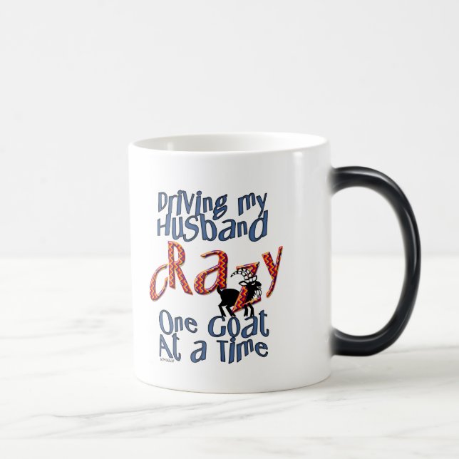 Mug Magic Conduite de chèvre mon mari fou une chèvre à la fo (Droite)