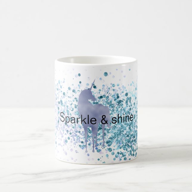 Mug Magic Confetti de civelle de l'aqua à licorne violette (Centre)