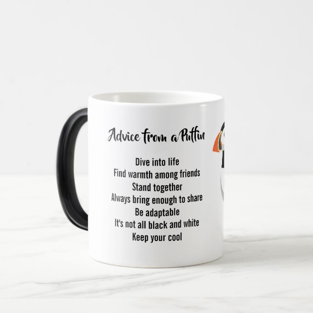 Mug Magic Conseil d'un design Puffin (Devant gauche)