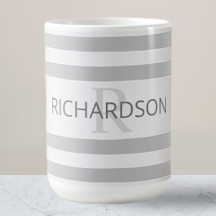 Mug Magic Contemporain Faux Argent Ombre Rayures & Gris