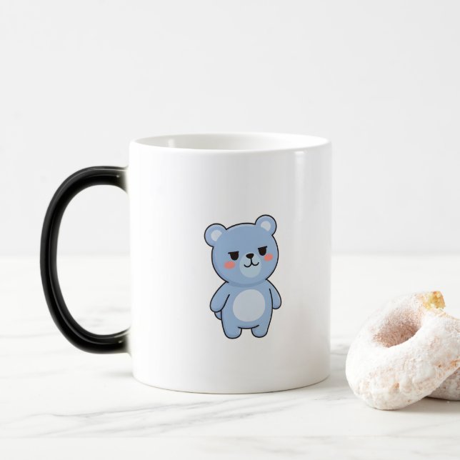 Mug Magic Cool Bear Minimal Kawaii Style (Avec donut)