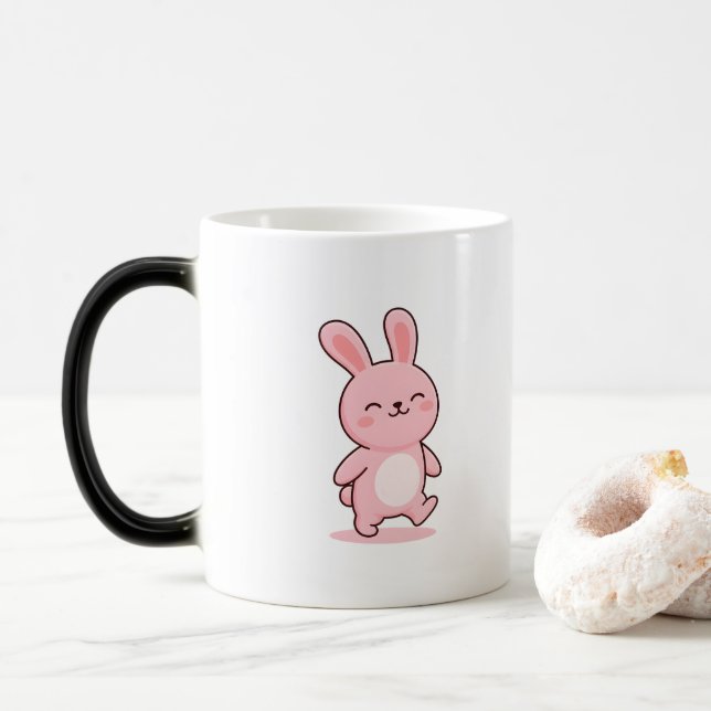 Mug Magic Cool Bunny Minimal Kawaii Style (Avec donut)