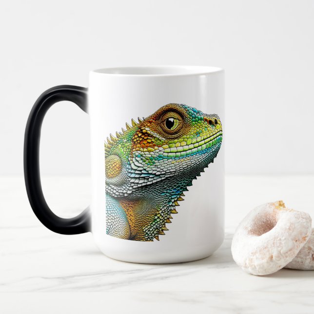 Mug Magic Cool look Lizard AI Art (Avec donut)