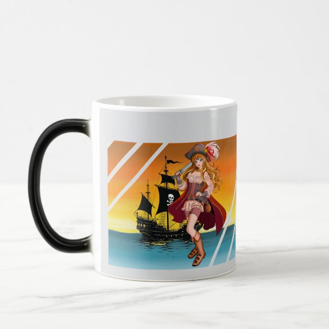 Mug Magic Corsaire ou pirate féminin. (Gauche)