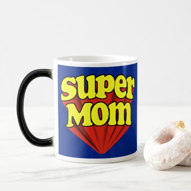 Mug Magic Couleur changeant la super-maman Fête des mères du (Avec donut)