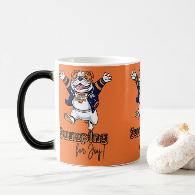 Mug Magic Coupe joueuse | Bulldog dans la veste bleue (Avec donut)