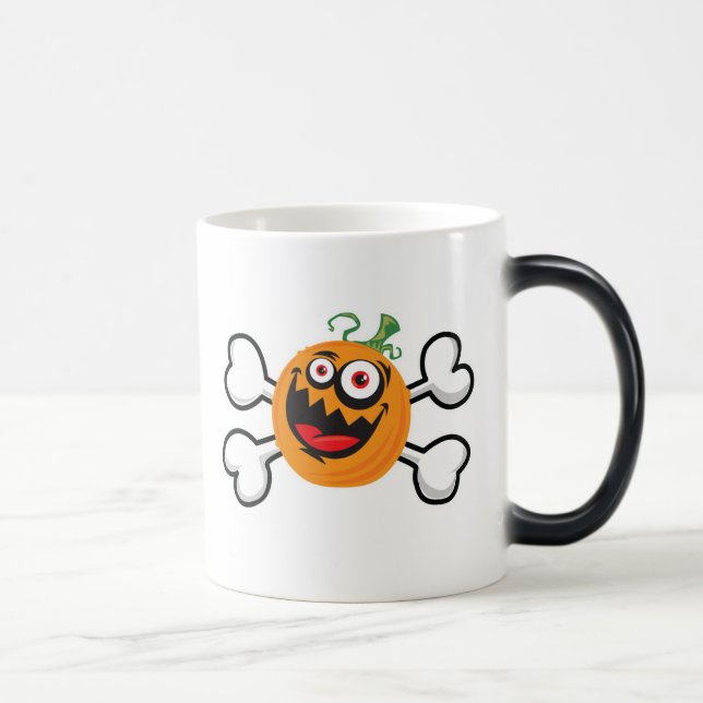 Mug Magic Crâne Citrouille fou et os croisés (Droite)
