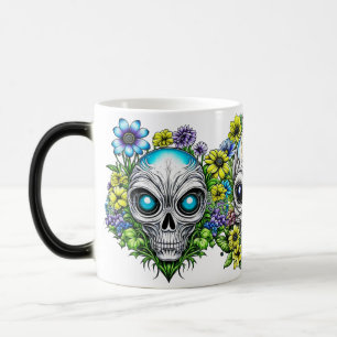 Mug Magic Crânes et fleurs d'aliens extraterrestres 