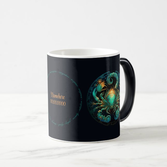 Mug Magic Créer votre propre cancer céleste Zodiac (Devant droit)