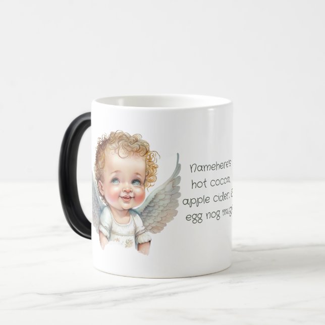 Mug Magic Créez Votre Propre Ange de Noël Bébé Souriant (Devant gauche)
