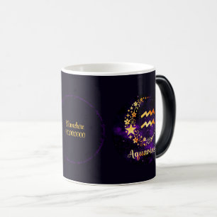 Mug Magic Créez votre propre Aquarius céleste violet Zodiac
