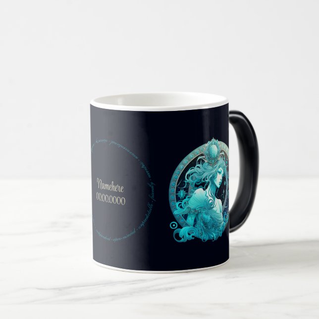 Mug Magic Créez votre propre Aquarius céleste Zodiac (Devant droit)