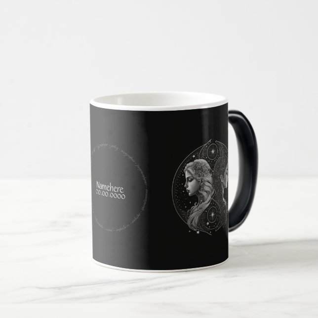 Mug Magic Créez votre propre astrologie mystique Gemini Zodi (Devant droit)