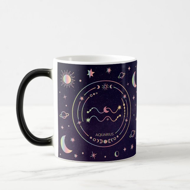 Mug Magic Créez votre propre astrologie Zodiac Aquarius (Gauche)