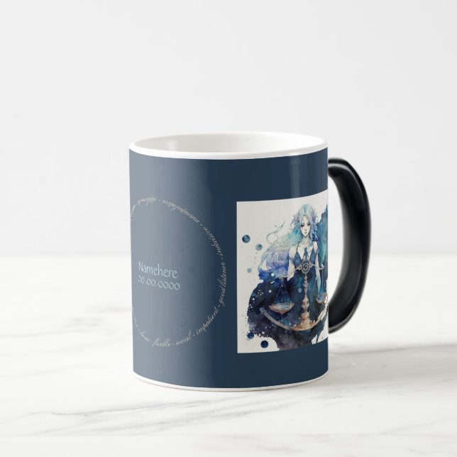 Mug Magic Créez votre propre bibliothèque bleue et Turquoise (Devant droit)