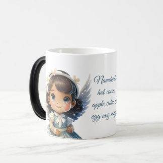 Mug Magic Créez votre propre Brunette Fille Ange de Noël