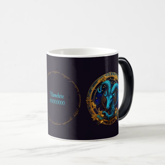 Mug Magic Créez votre propre cépricorne céleste Zodiac (Devant droit)