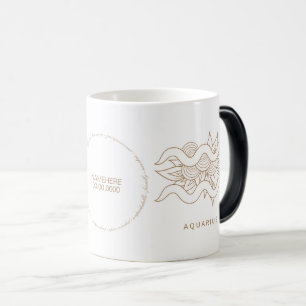 Mug Magic Créez votre propre Elégant Aquarius Or & Blanc
