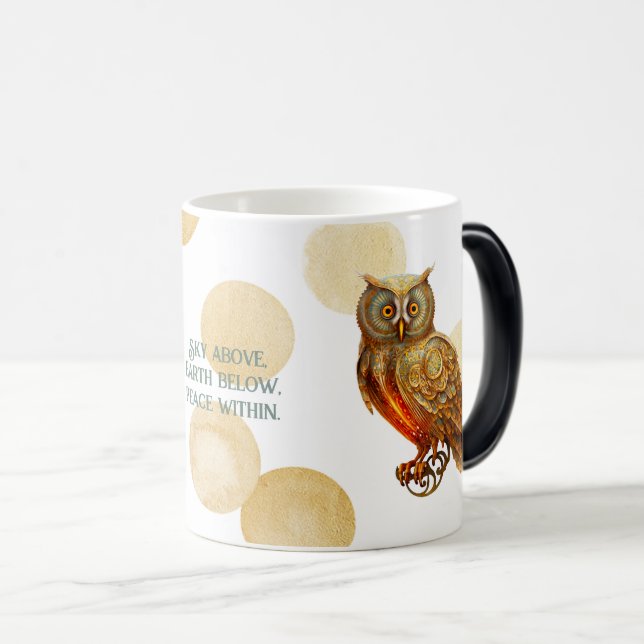 Mug Magic Créez votre propre hibou à vapeur d'or (Devant droit)