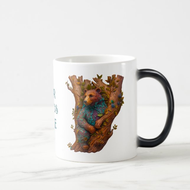 Mug Magic Créez votre propre ours en bois sculpté 3D Faux Bo (Droite)