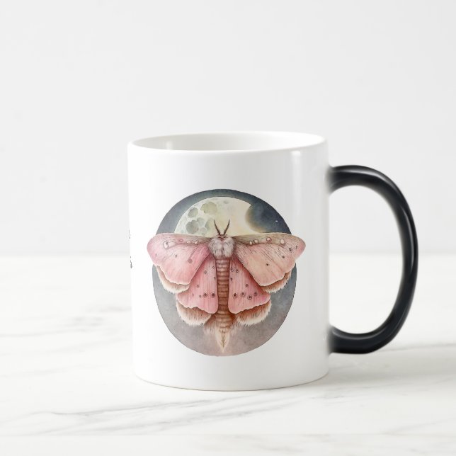 Mug Magic Créez votre propre papillon de Pleine lune rose (Droite)