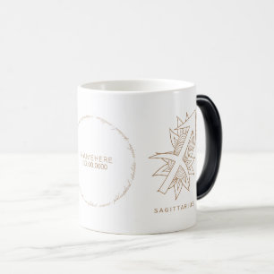 Mug Magic Créez votre propre Sagittaire Or & Blanc Elégant