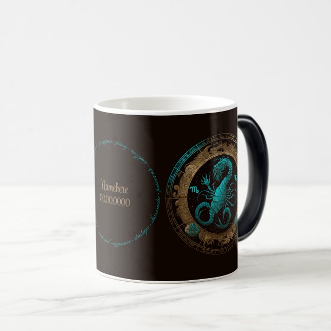 Mug Magic Créez votre propre Scorpion céleste Zodiac (Devant droit)