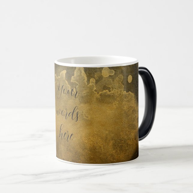 Mug Magic Créez votre propre Spatter Gold Black (Devant droit)